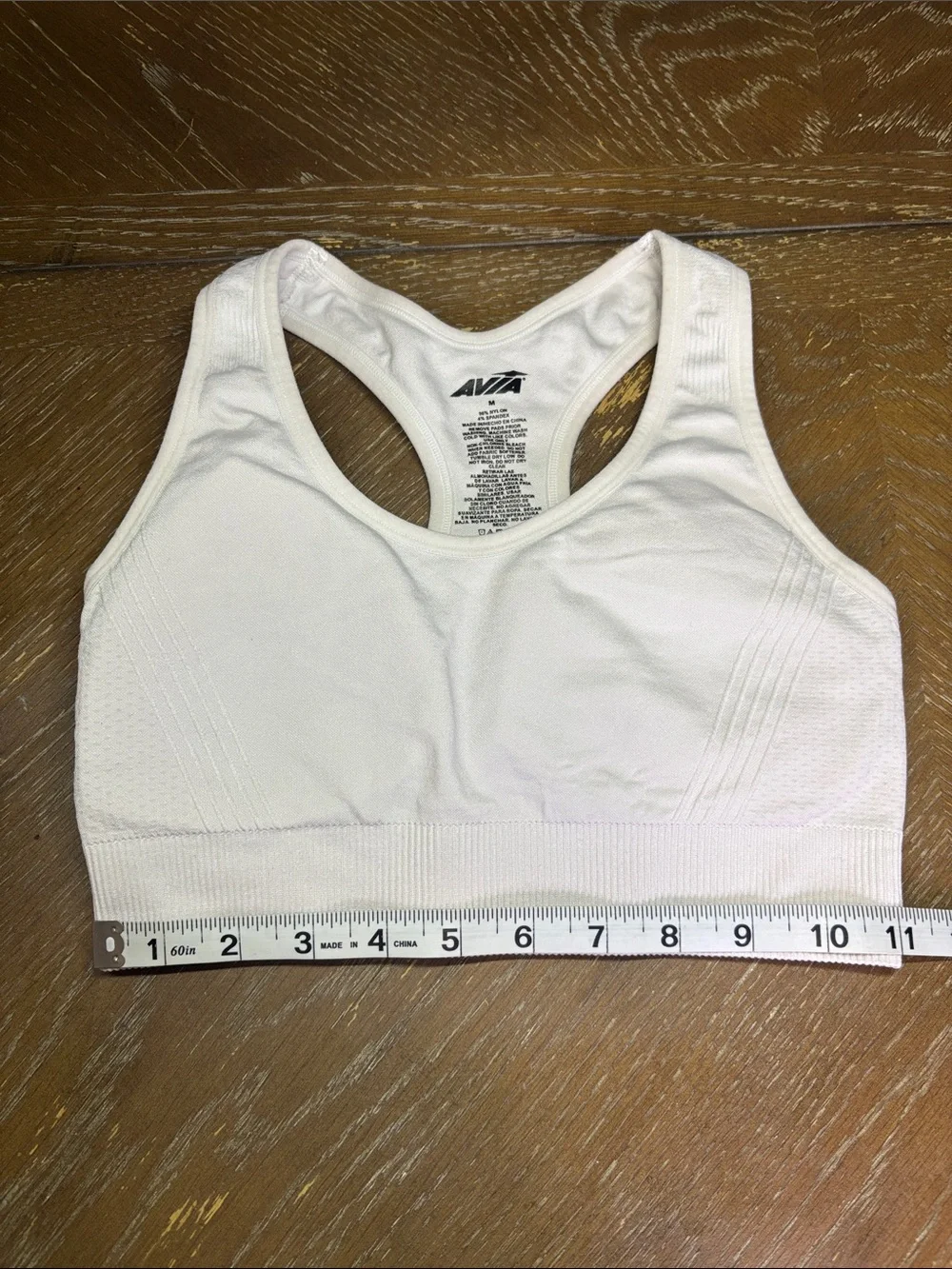 90 Degrees Mauve laser-cut hollow-out racerback & Avia White seamless Sports Bra